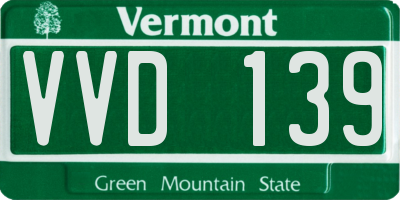 VT license plate VVD139