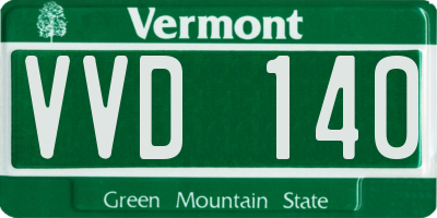 VT license plate VVD140