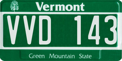 VT license plate VVD143