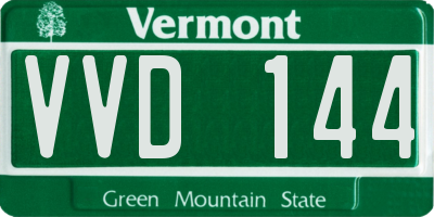 VT license plate VVD144