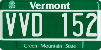 VT license plate VVD152