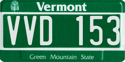 VT license plate VVD153