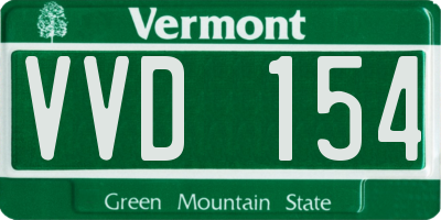 VT license plate VVD154