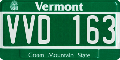 VT license plate VVD163