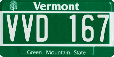 VT license plate VVD167
