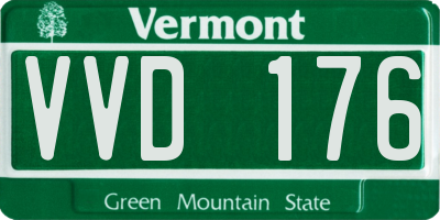 VT license plate VVD176