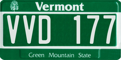 VT license plate VVD177