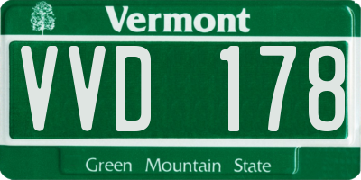 VT license plate VVD178
