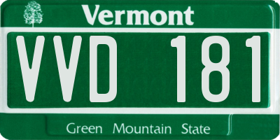 VT license plate VVD181
