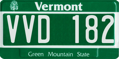 VT license plate VVD182