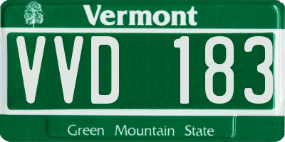 VT license plate VVD183
