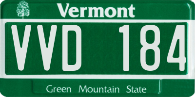 VT license plate VVD184