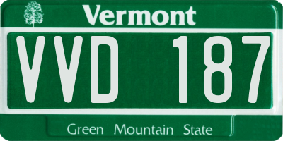VT license plate VVD187