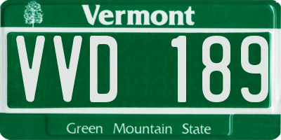 VT license plate VVD189