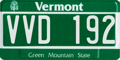 VT license plate VVD192