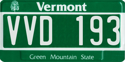 VT license plate VVD193