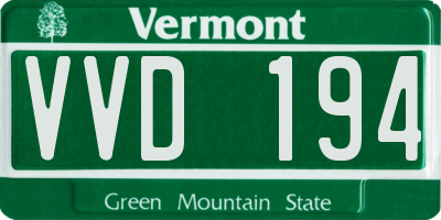 VT license plate VVD194