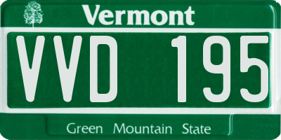 VT license plate VVD195