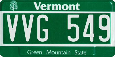 VT license plate VVG549