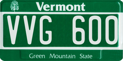 VT license plate VVG600
