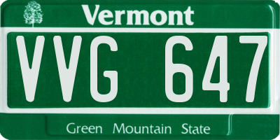VT license plate VVG647