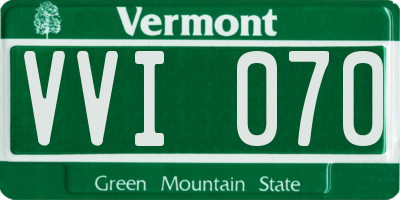 VT license plate VVI070