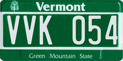 VT license plate VVK054