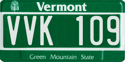 VT license plate VVK109