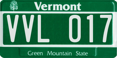 VT license plate VVL017