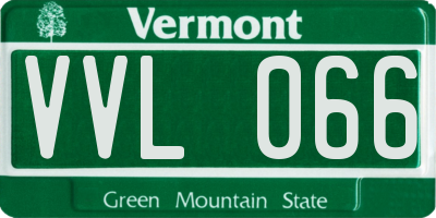 VT license plate VVL066