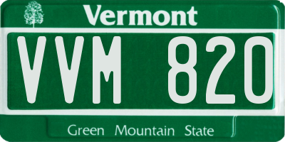 VT license plate VVM820