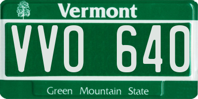 VT license plate VVO640