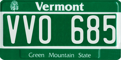 VT license plate VVO685