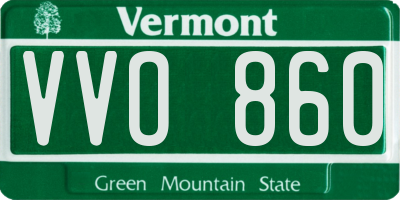 VT license plate VVO860