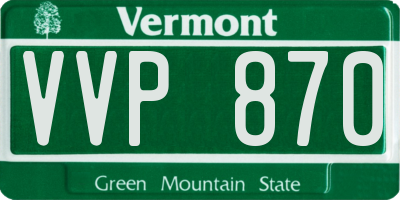 VT license plate VVP870