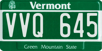 VT license plate VVQ645