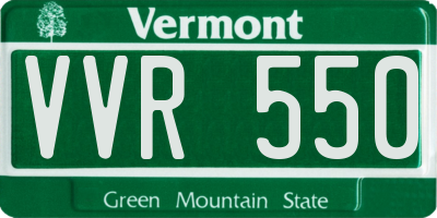 VT license plate VVR550