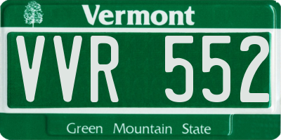 VT license plate VVR552