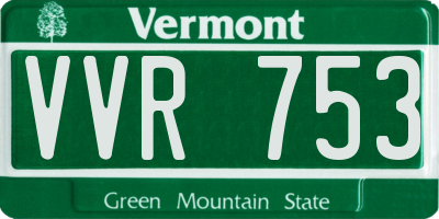 VT license plate VVR753