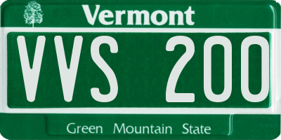 VT license plate VVS200