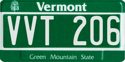 VT license plate VVT206