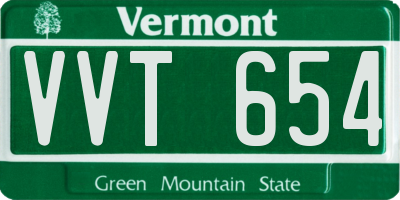 VT license plate VVT654