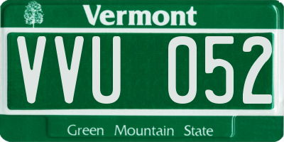VT license plate VVU052