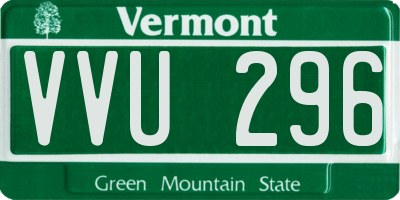 VT license plate VVU296