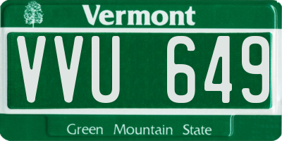 VT license plate VVU649
