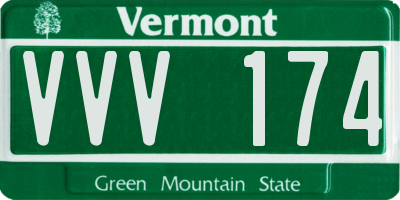VT license plate VVV174