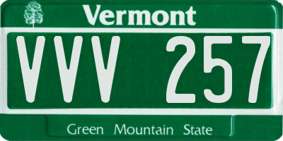 VT license plate VVV257