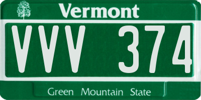 VT license plate VVV374