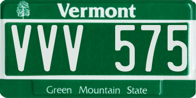 VT license plate VVV575
