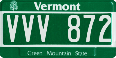 VT license plate VVV872